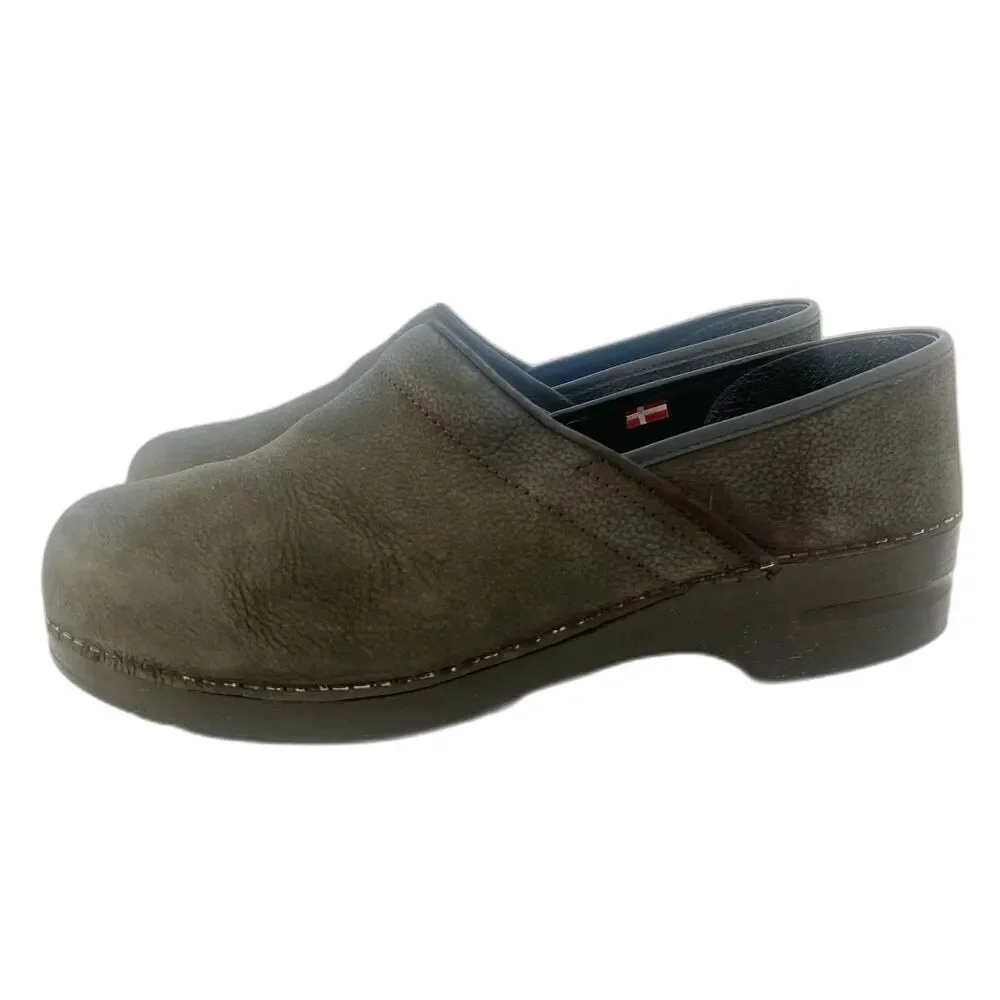Sanita Grey Leather Clogs Women's Size 15 US 46 EU - Picture 2 of 8